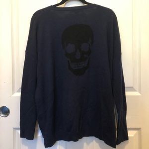 Skull Cashmere Navy & Black Sweater